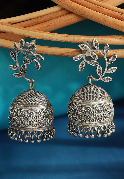Silver Look Alike Jhumka Style Earrings 25g